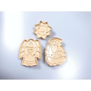 3 Beige AllStar Branded Plastic Cookie Cutters Vintage